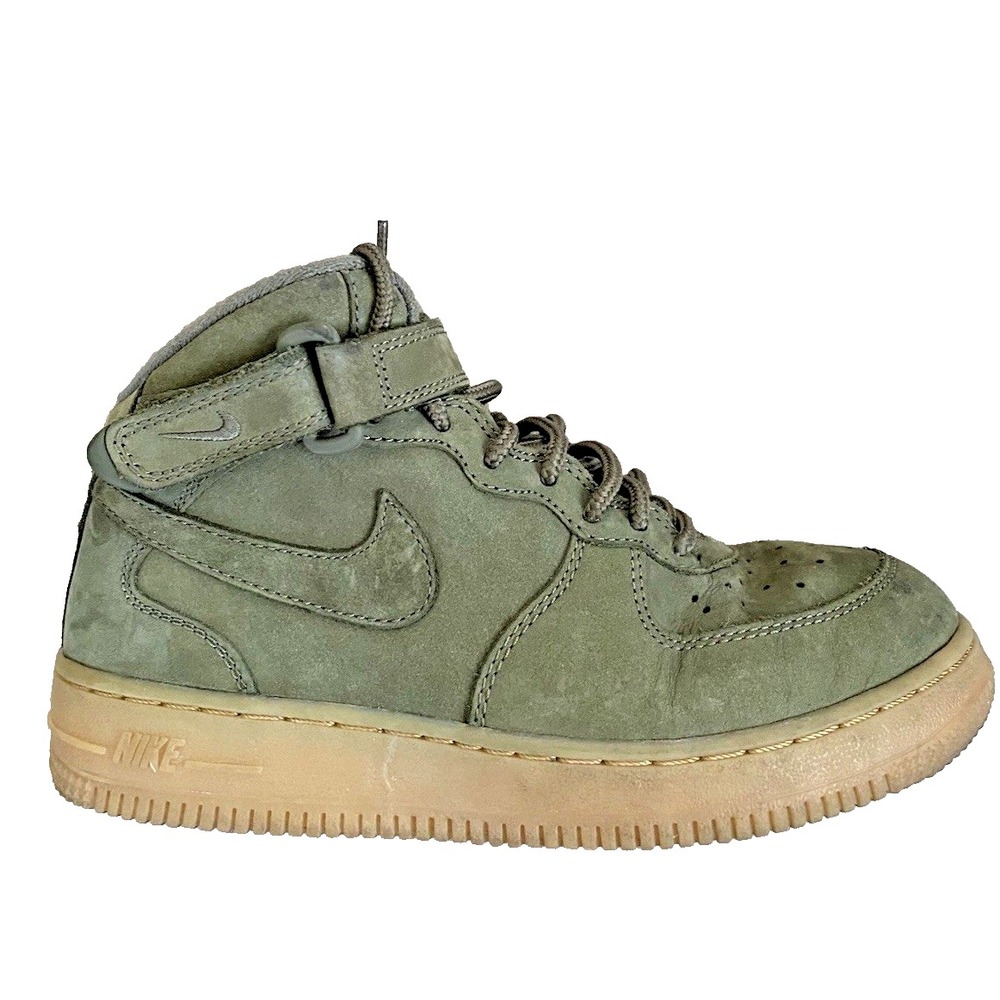 Nike Air Force 1 High Olive‎ Dark Gum Size 3Y Youth Suede Kids Green Shoes